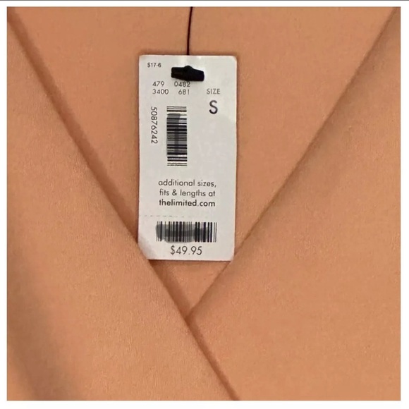 NWT Formal V-neck Taffeta-Wrap Blouse by The LIMITED Coral/Small - Picture 8 of 9
